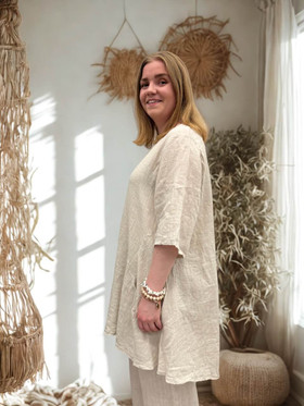 Helena pellavatunika beige