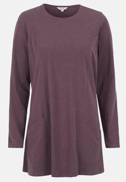 Cellbes Hilda trikootunika taskuilla marjapuuro