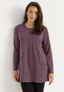 Cellbes Hilda trikootunika taskuilla marjapuuro