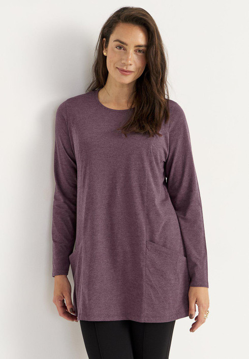 Cellbes Hilda trikootunika taskuilla marjapuuro