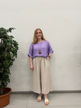 Hilkka pellavahousut beige