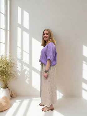 Hilkka pellavahousut beige