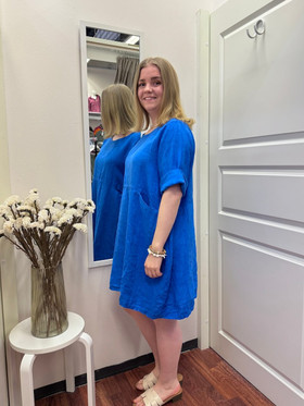 Isla pellavatunika sininen