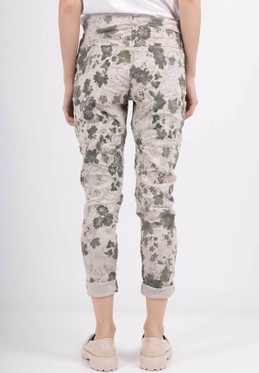 Joggerit 38-42 flower khaki