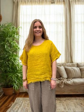 Kaisla pellavapaita keltainen