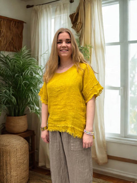 Kaisla pellavapaita keltainen