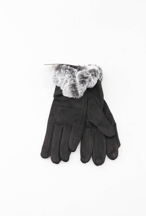 Käsineet karvareunalla musta