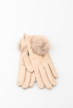 Käsineet tupsulla beige