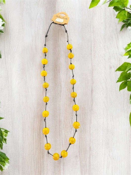 Keraaminen kaulakoru keltainen