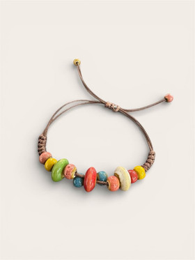 Keraaminen rannekoru helmet säädettävä