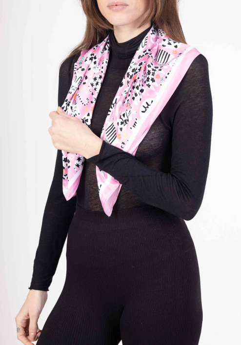 Kissahuivi silkki vaaleanpunainen pieni