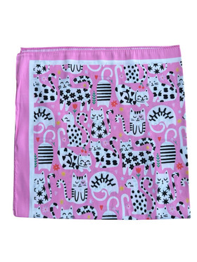 Kissahuivi silkki vaaleanpunainen pieni