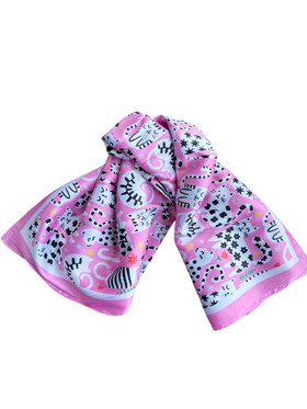 Kissahuivi silkki vaaleanpunainen pieni