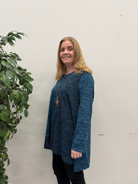 Kristiina neuletunika sininen + koru