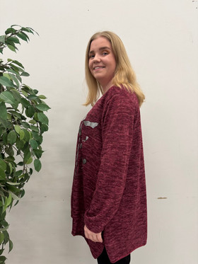 Leena neuletunika burgundi