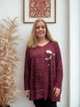 Leena neuletunika burgundi