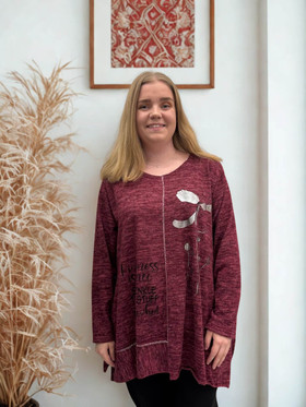 Leena neuletunika burgundi