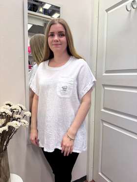 Leila t-paita napeilla valkoinen