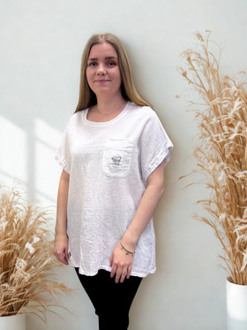 Leila t-paita napeilla valkoinen