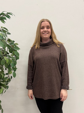 Liisi neulepusero tummanruskea