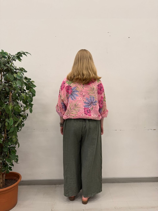 Maija pellavahousut khaki 46/48