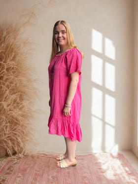 Mari frillamekko pinkki + koru
