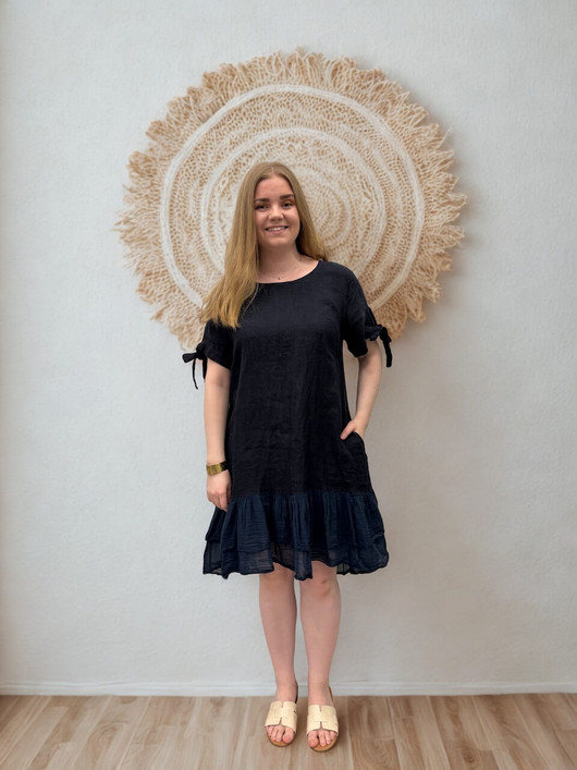 Marina pellavamekko tummansininen