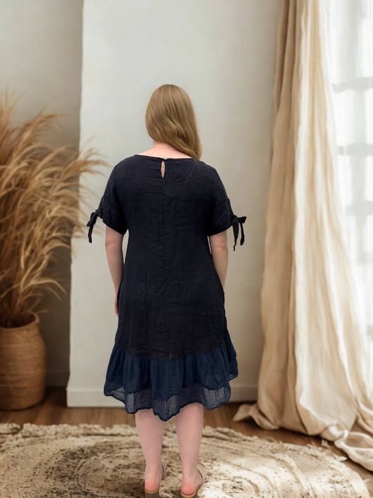 Marina pellavamekko tummansininen