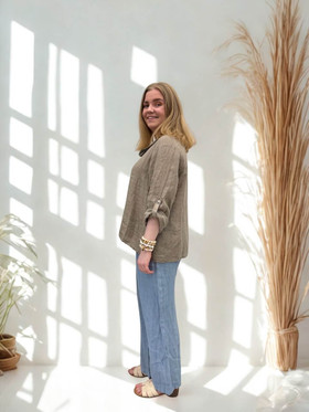 Marjaana pellavahousut farkunsininen