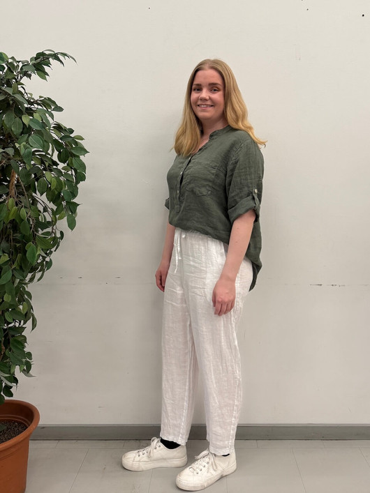 Marjukka pellavahousut valkoinen