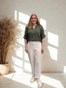 Marjukka pellavahousut valkoinen