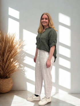 Marjukka pellavahousut valkoinen