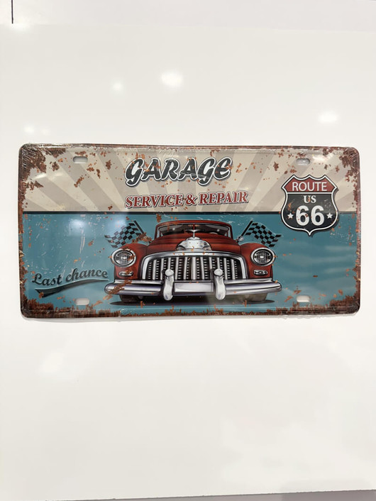 Metallikyltti Garage service&repair Route 66