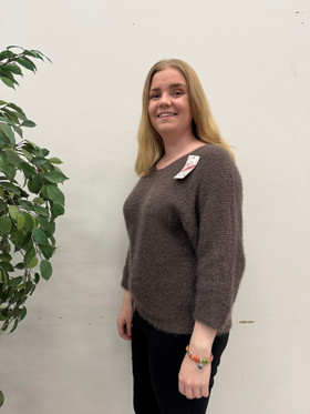 Miisa neulepusero tummanruskea