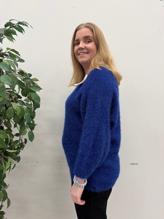 Miisa neulepusero sähkönsininen