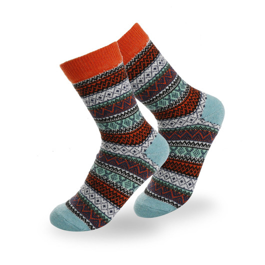 Norjalaiset villasukat 2 paria oranssi/cappuccino