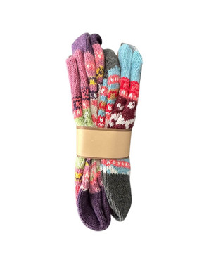 Norjalaiset villasukat 2 paria sininen/marjapuuro