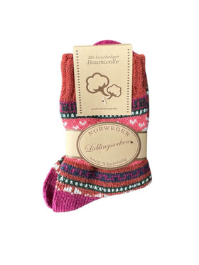 Norjalaiset villasukat 2 paria beige/oranssi