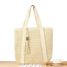 Olkikassi neliö beige