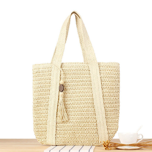 Olkikassi neliö beige