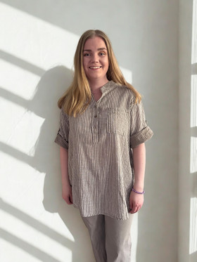 Oona raidallinen paitapusero taupe