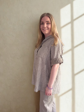 Oona raidallinen paitapusero taupe