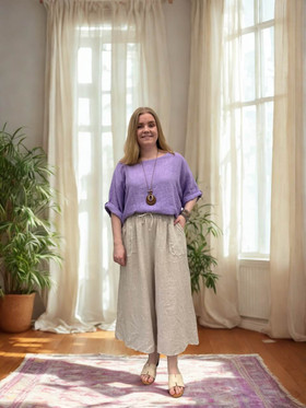 Hilkka pellavahousut beige