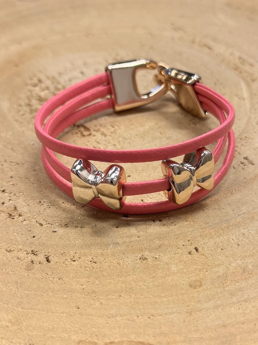 Rannekoru rusetti vaaleanpunainen