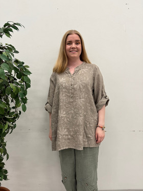 Roosa pellavapaita taupe 46/48