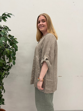 Roosa pellavapaita taupe 46/48