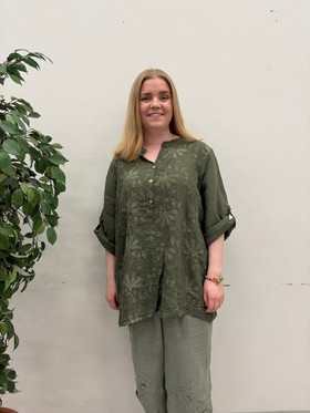 Roosa pellavapaita khaki 46/48