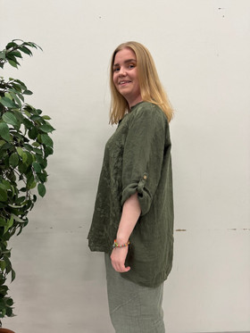 Roosa pellavapaita khaki 46/48