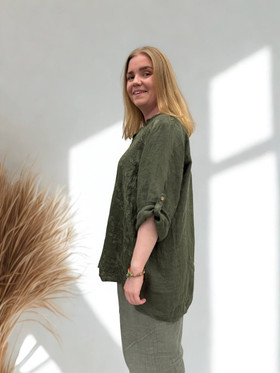 Roosa pellavapaita khaki 46/48