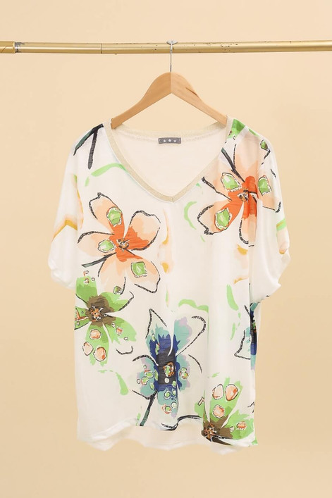 Ruusu t-paita kukat vihreä